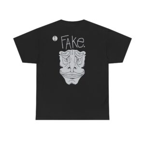 Fake. Issue 1 Zine Cover with the Oni mask T-shirt